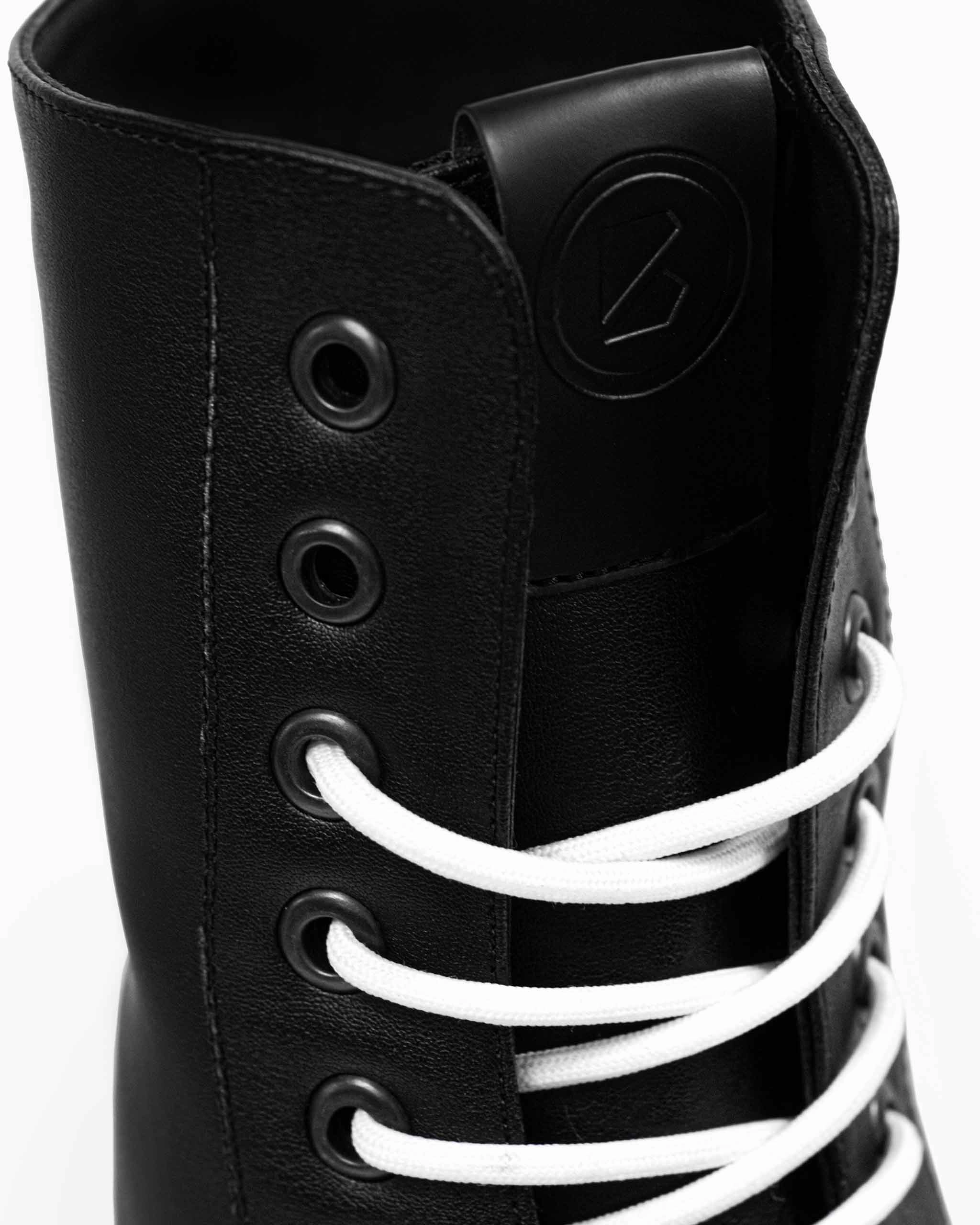 Men's Combat Workers Desserto Cactus Leather Vegan Boots | Black