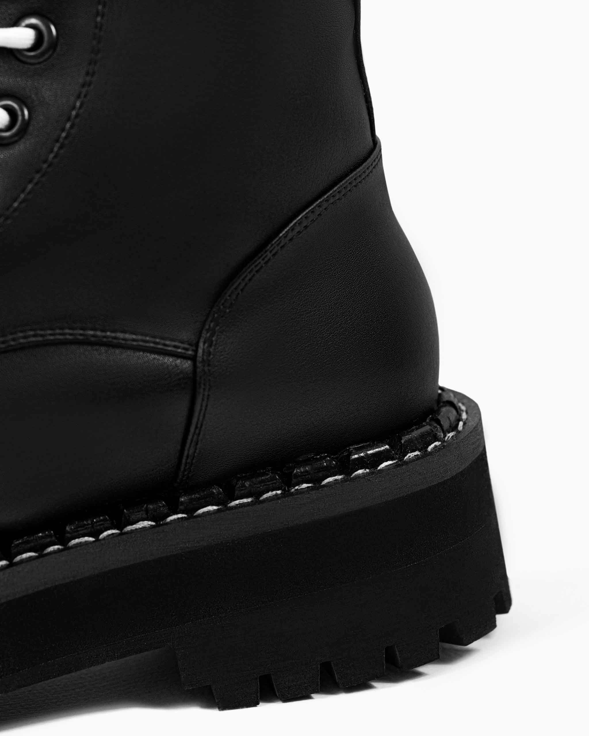 Men's Combat Workers Desserto Cactus Leather Vegan Boots | Black