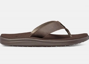Men's Voya Flip Leather Sandal In Chocolate Brown