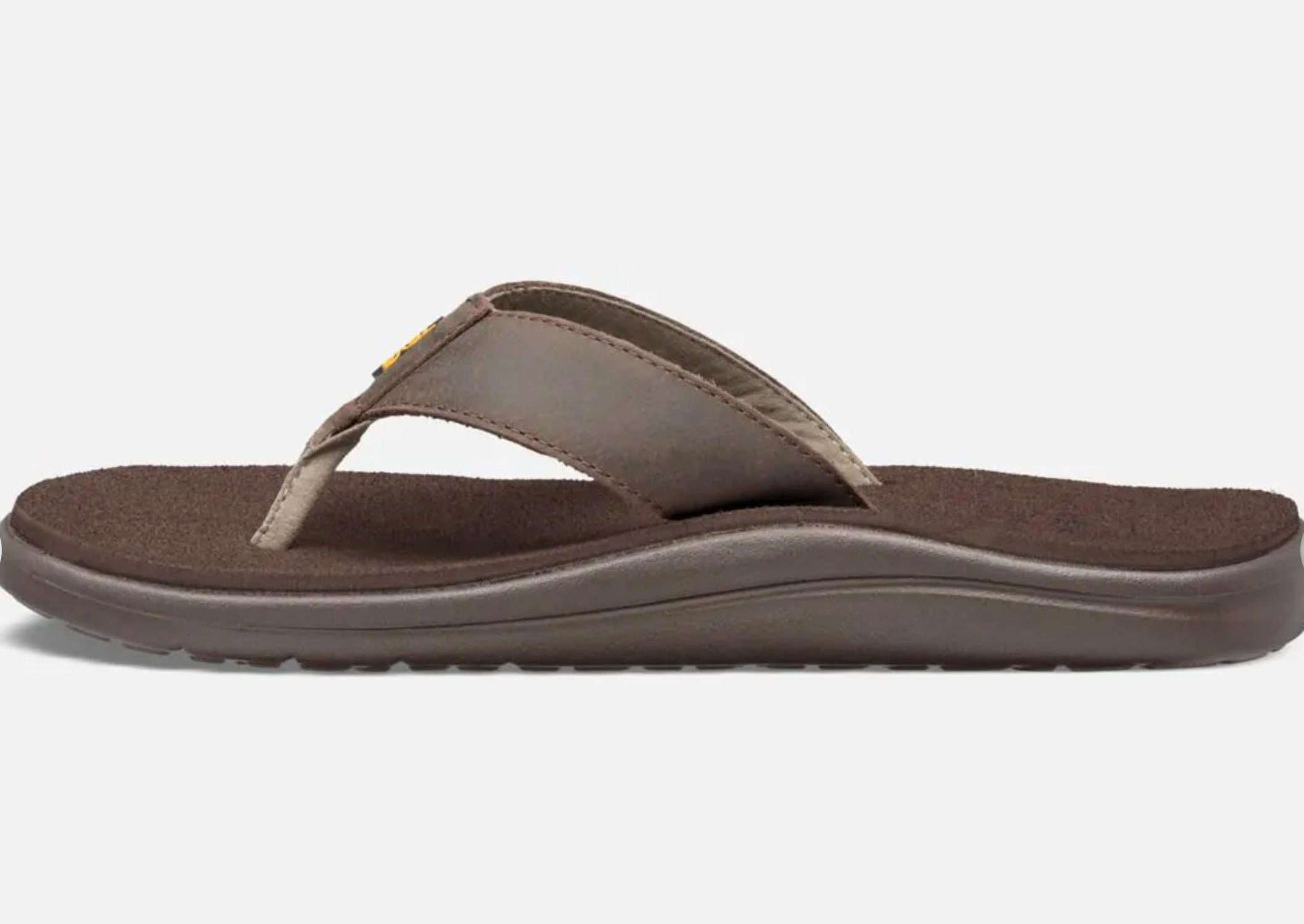 Men's Voya Flip Leather Sandal In Chocolate Brown