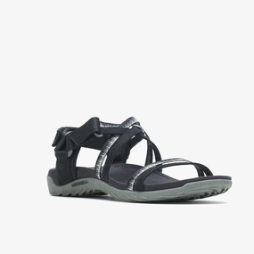 Merrell Women's Terran 3 Cush Lattice Sandal, Black, 8 Wide