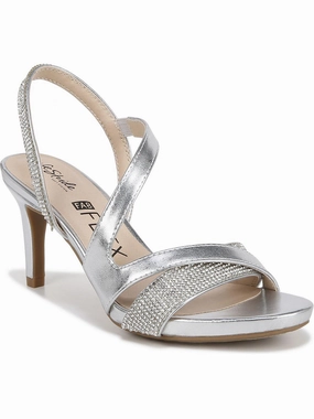 Mia Glitz Womens Metallic Embellished Heels