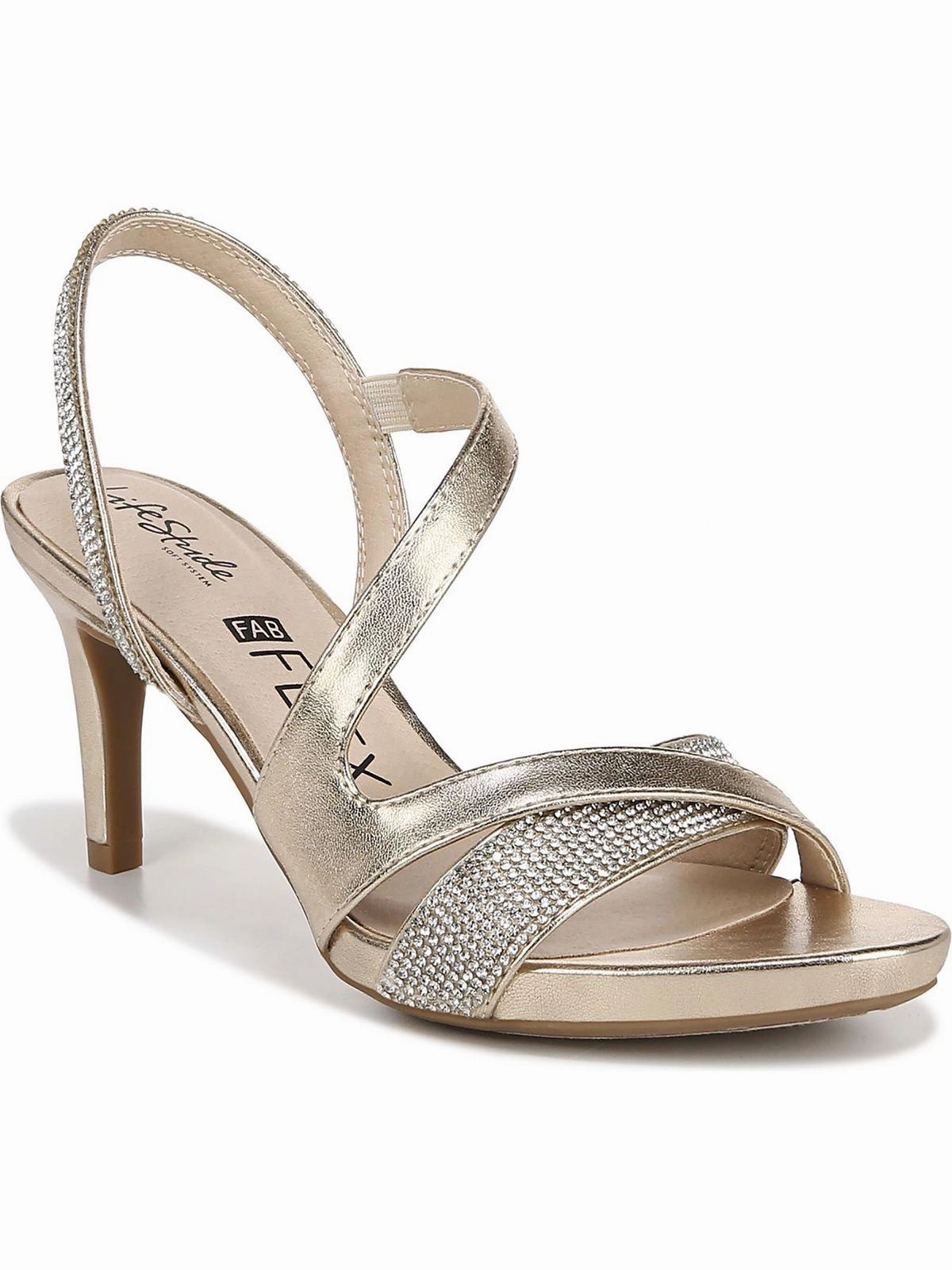 Mia Glitz Womens Metallic Embellished Heels