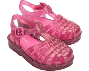 Mini Melissa Possession Shiny BB Sandal Toddler 8 Pink Glitter Adjustable FZP056 (Pink,8)
