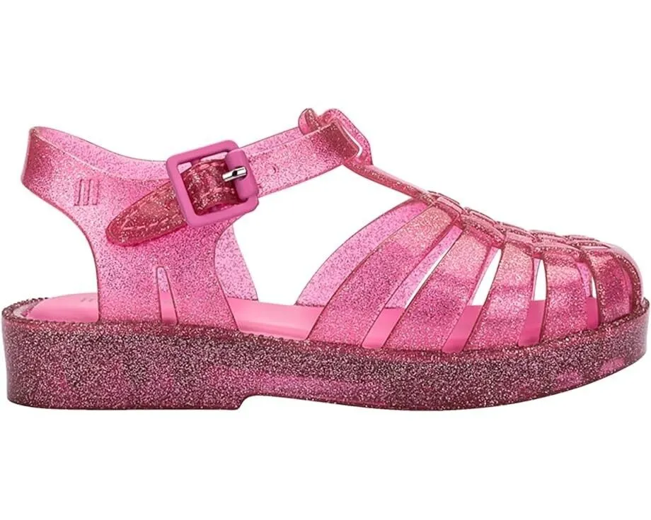 Mini Melissa Possession Shiny BB Sandal Toddler 8 Pink Glitter Adjustable FZP056 (Pink,8)