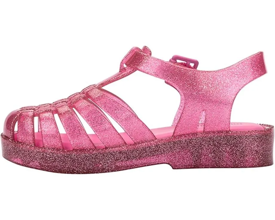 Mini Melissa Possession Shiny BB Sandal Toddler 8 Pink Glitter Adjustable FZP056 (Pink,8)