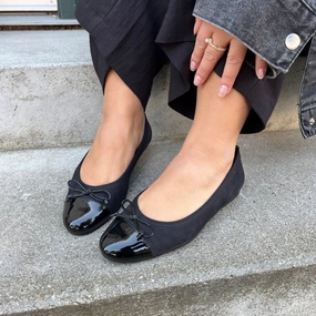 MY OWN BALLERINAS - NAVY/BLACK PATENT
