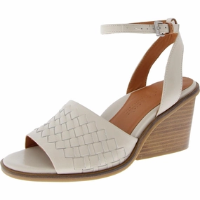 Nadia Womens Woven Leather Slingback Sandals
