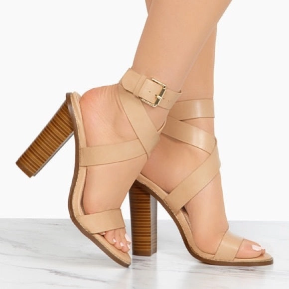 Nahla Block Heels- Nude