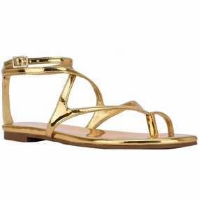 Nalanie Womens Patent Strappy Gladiator Sandals