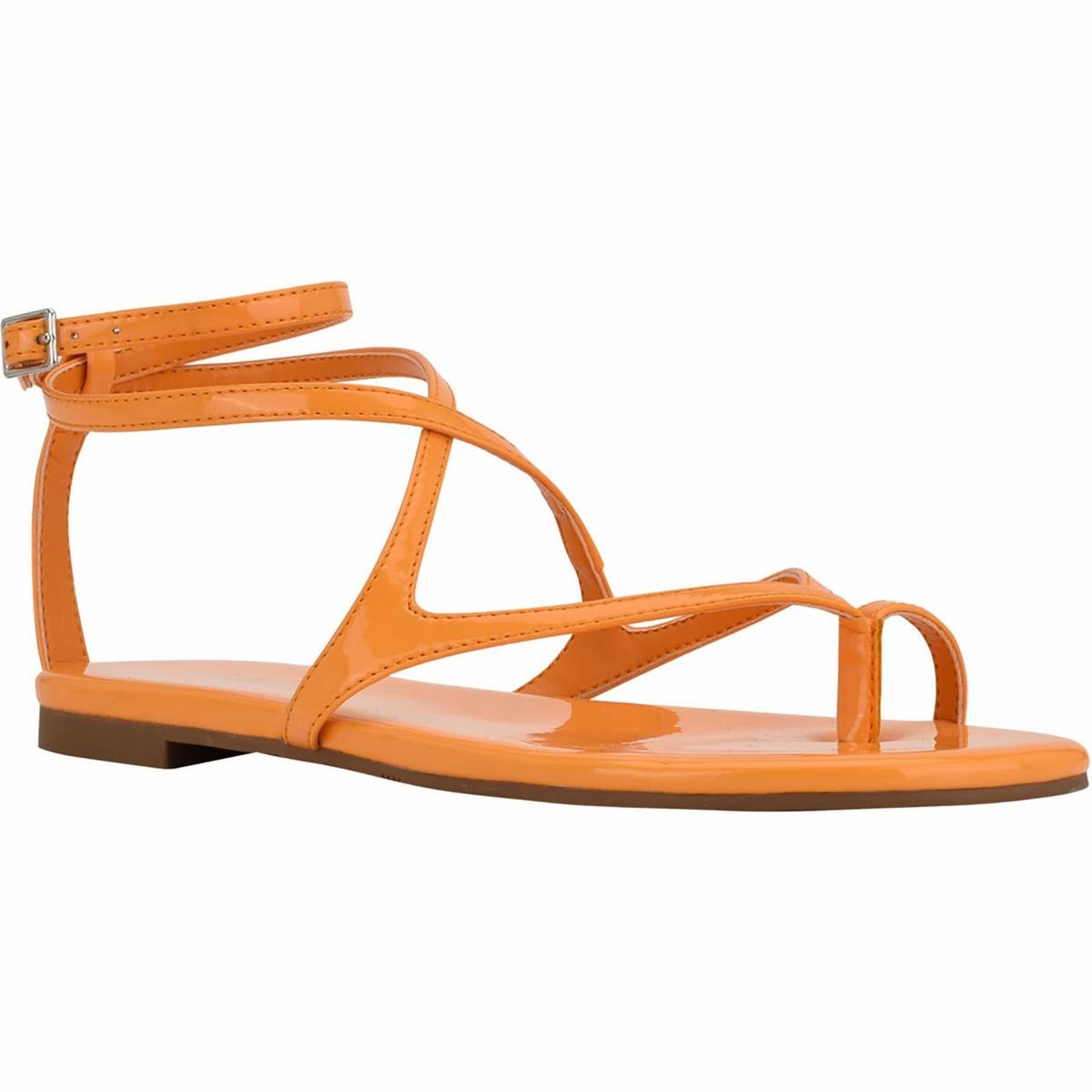 Nalanie Womens Patent Strappy Gladiator Sandals