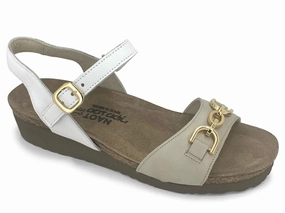 Naot Aubrey 4472-WGX Sandals Women's US 5 White Leather Adjustable Straps ZPO244 (White,5)
