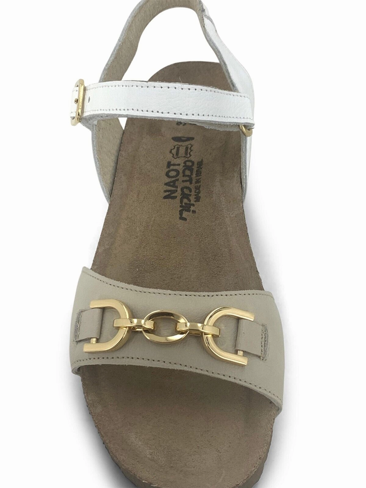Naot Aubrey 4472-WGX Sandals Women's US 5 White Leather Adjustable Straps ZPO244 (White,5)