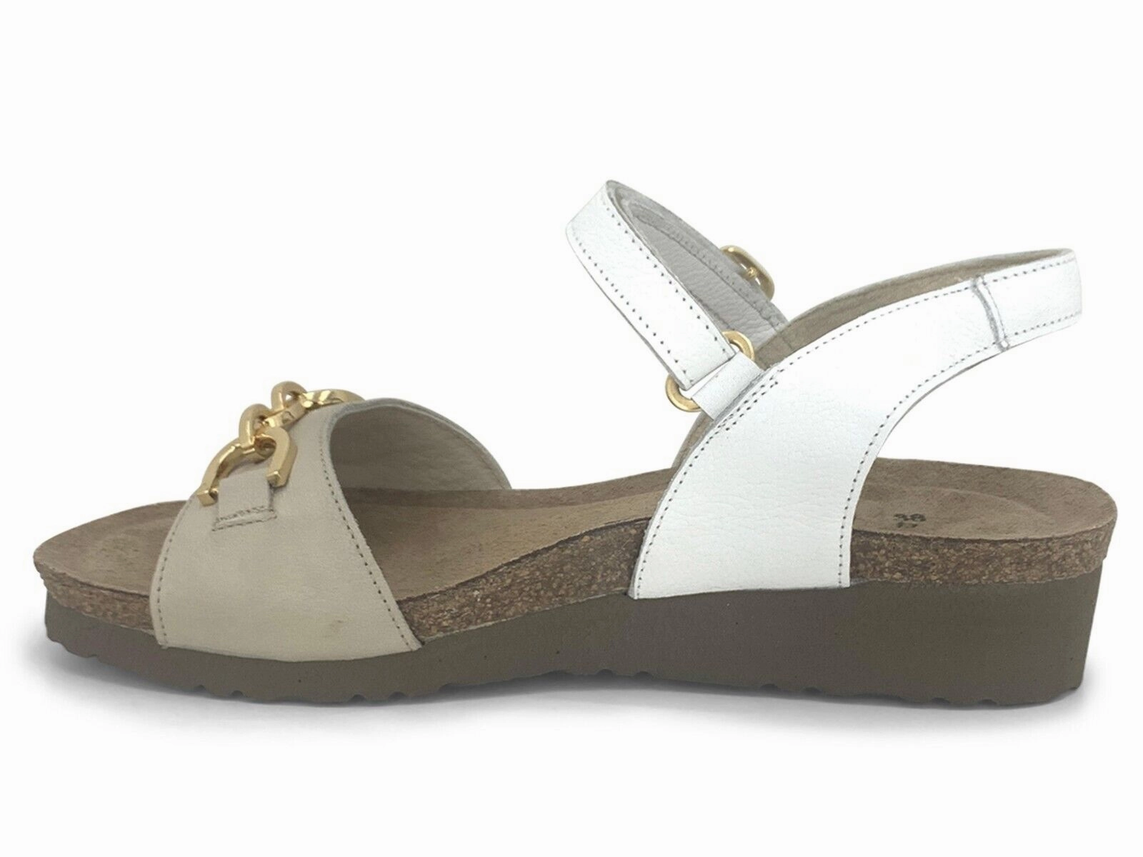 Naot Aubrey 4472-WGX Sandals Women's US 5 White Leather Adjustable Straps ZPO244 (White,5)