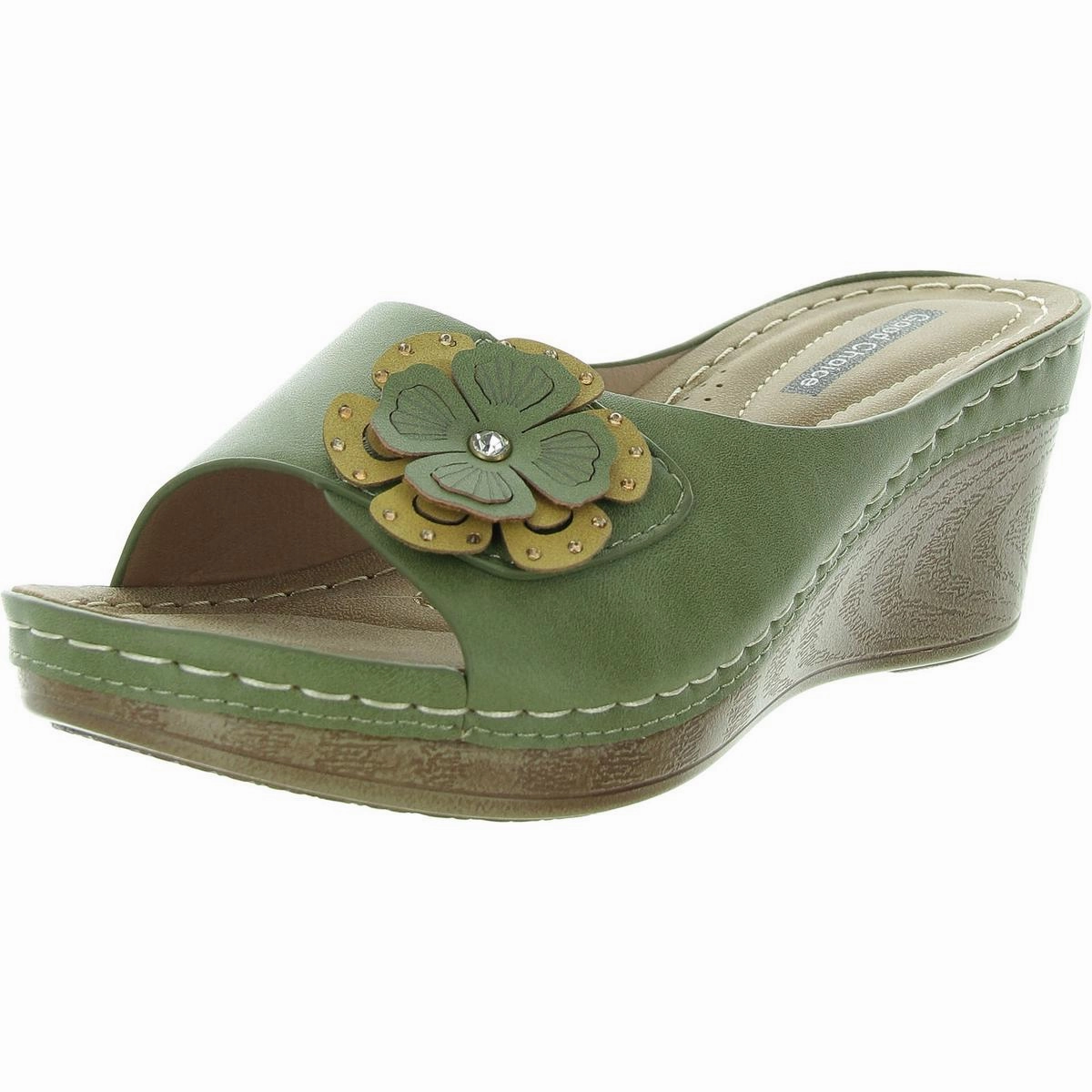 Naples Womens Faux Leather Lifestyle Slide Sandals