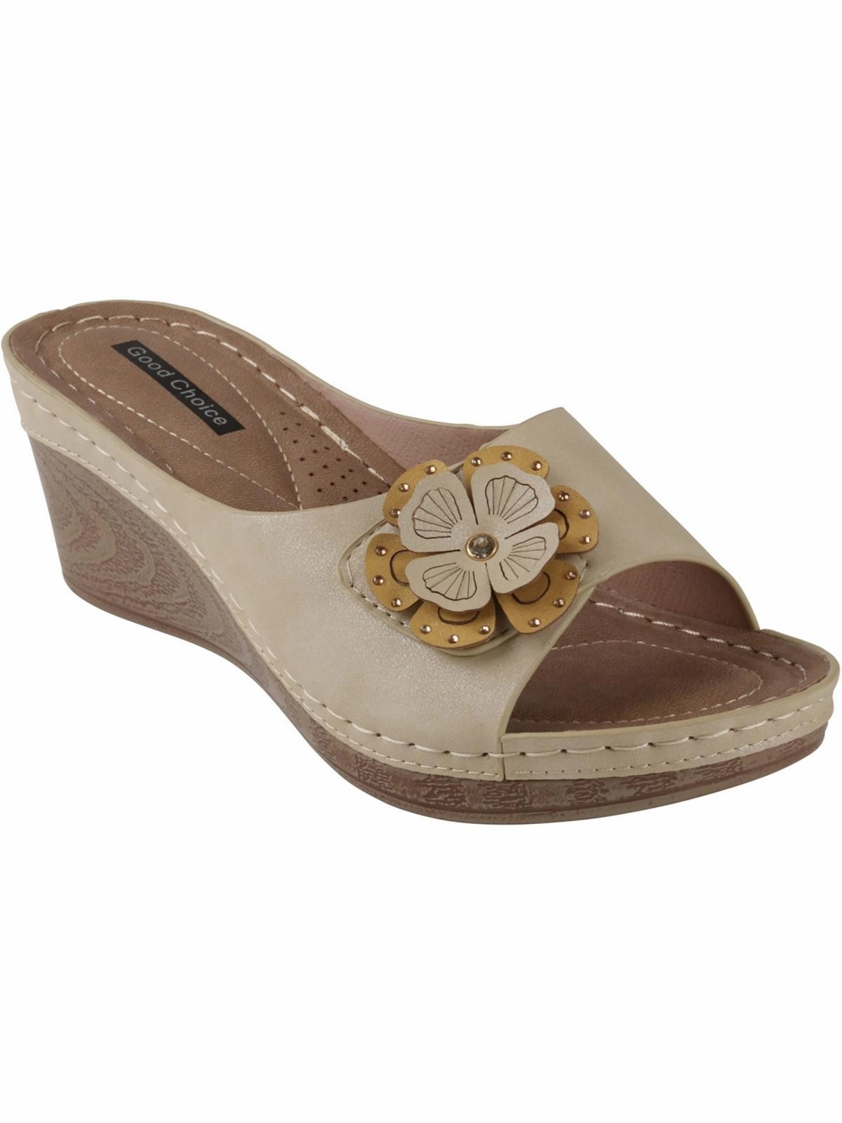 Naples Womens Faux Leather Lifestyle Slide Sandals
