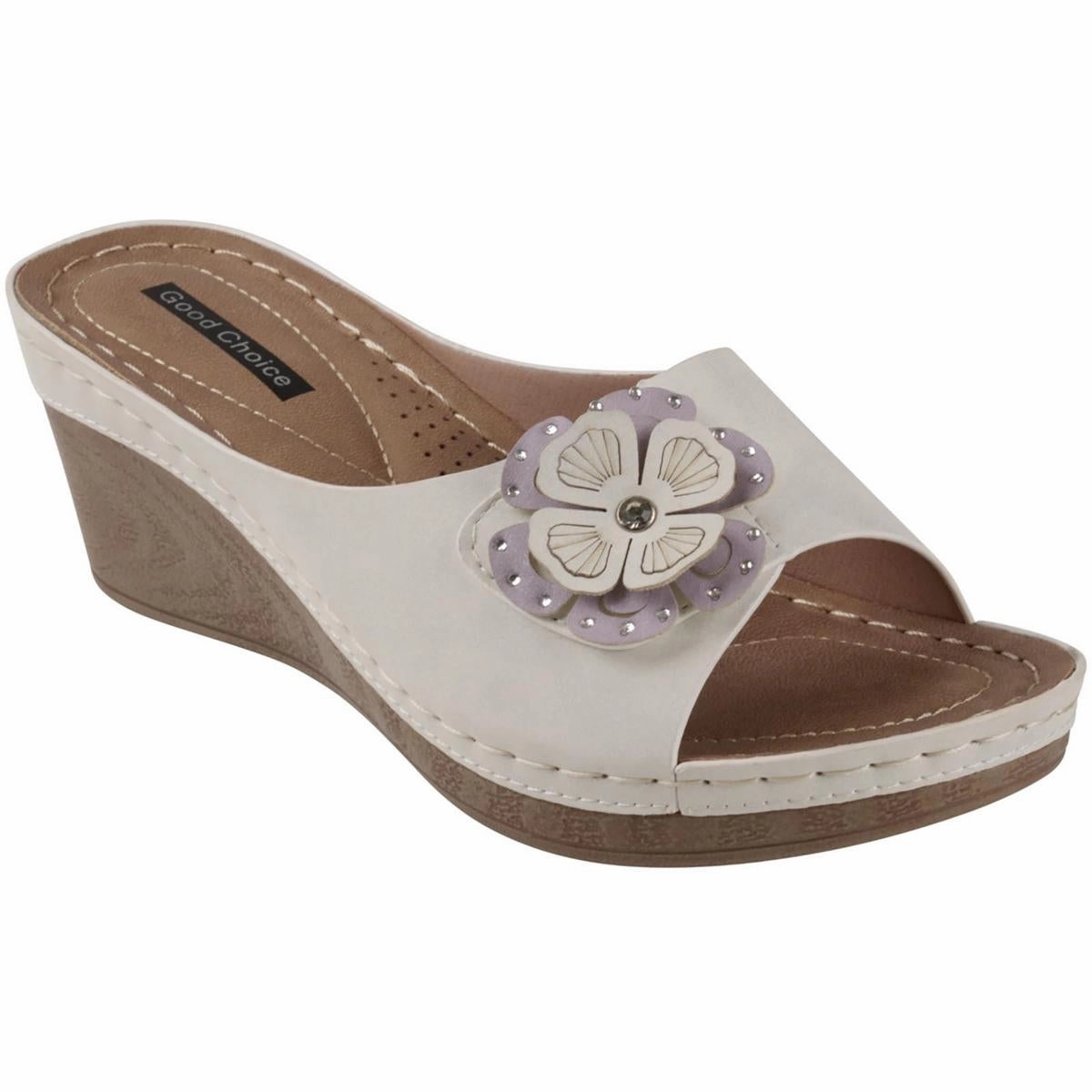 Naples Womens Faux Leather Lifestyle Slide Sandals