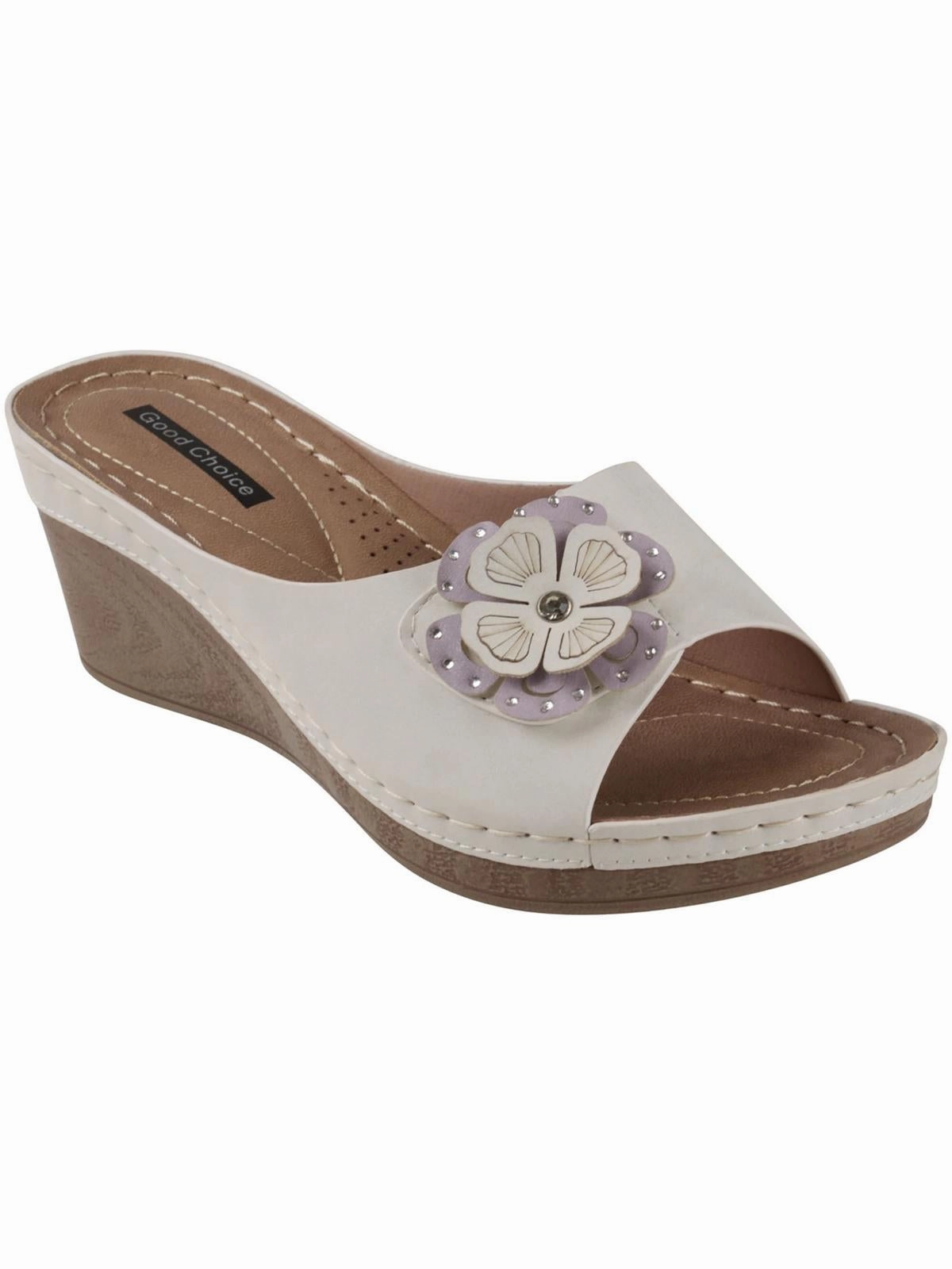 Naples Womens Faux Leather Lifestyle Slide Sandals