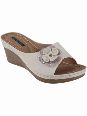 Naples Womens Faux Leather Lifestyle Slide Sandals