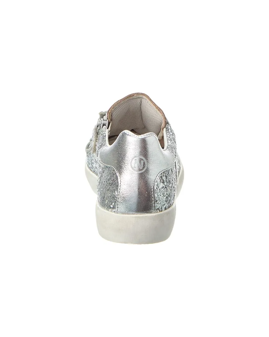 Naturino Annie Zip Leather & Glitter Sneaker