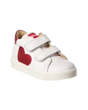 Naturino Falcotto Heart Leather & Metallic Sneaker