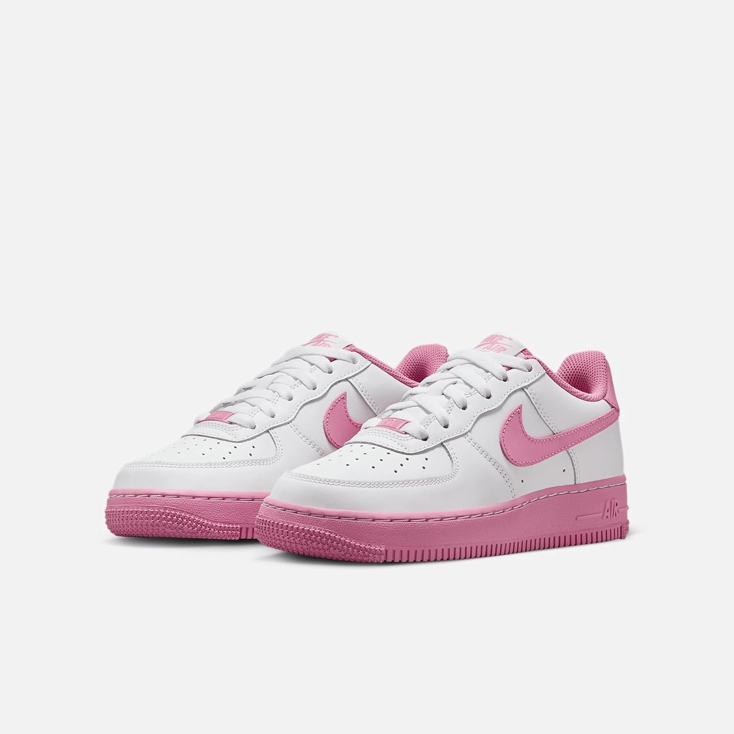 Nike Air Force 1 Low Grade School Lifestyle Shoes (White/Flamingo/Pink) (IB4411-100, Pink/White)