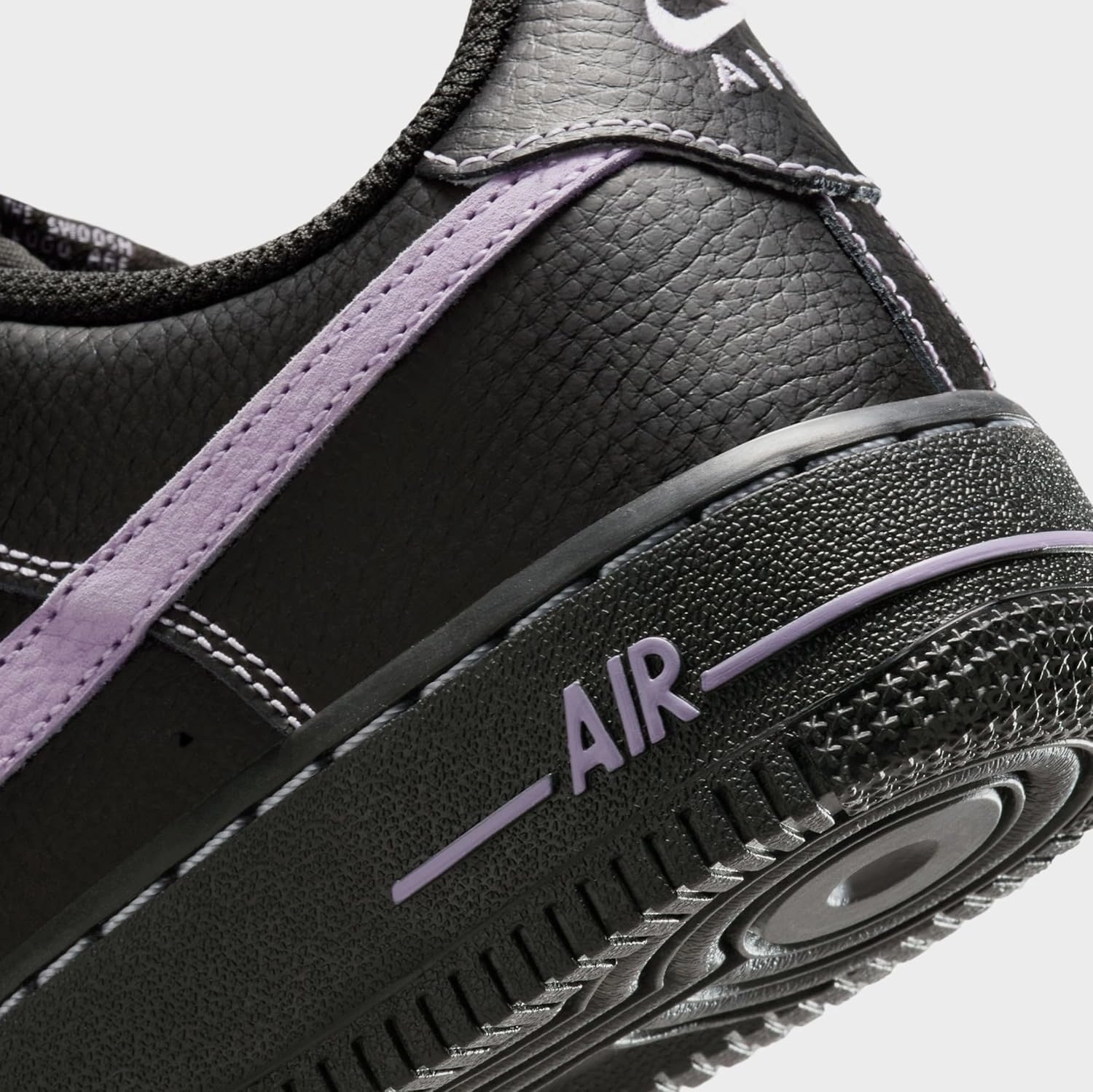 Nike Air Force 1 LV8 Grade School Basketball Shoes (Black/Hydrangeas) (HJ4563-001, Black/Purple)