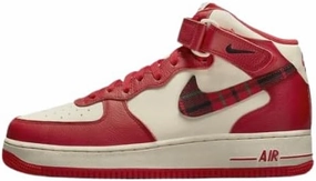 Nike Air Force 1 Mid '07 LX Unisex Sneakers Pale Ivory/White/University Red Size 10.5M/12W