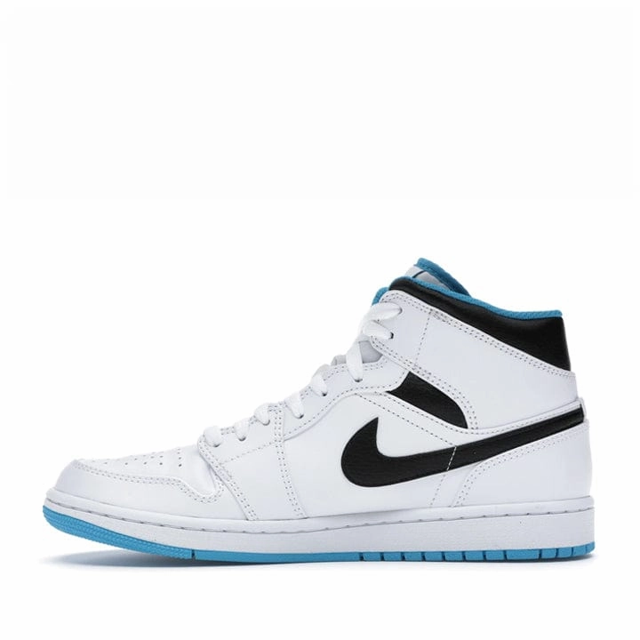 NIKE AIR JORDAN1 MID WHITE LASER BLUE -