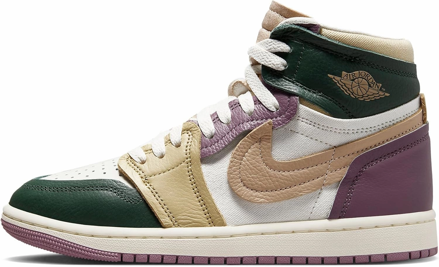 Nike Air Jordan 1 High Method of Make Women's Shoes (FB9891-300, Galactic Jade/SAIL/Sky J Mauve/Desert) - Size 10w