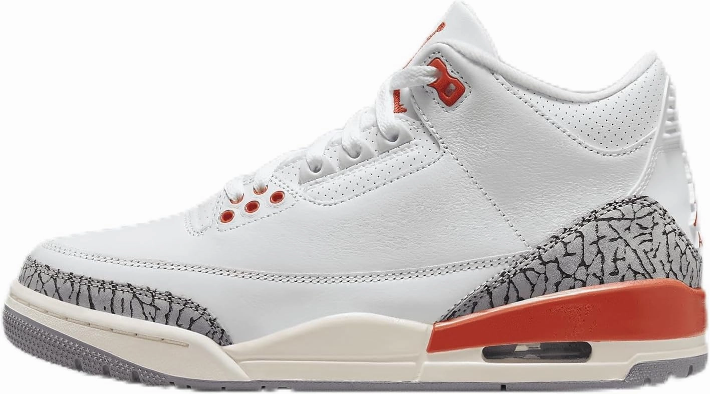 NIKE Air Jordan 3 Retro Women's Shoes (CK9246-121, White/Sail/Cement Grey/Cosmic Clay) Size 5