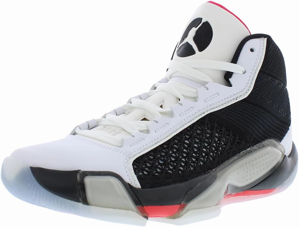 Nike Air Jordan XXXVIII Fundamental Basketball Shoes (DZ3356-106, White/Siren Red/Black) Size 13