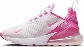 Nike Air Max 270 Big Kids' Shoes (FZ4116-100, White/Pink Foam/Playful Pink)