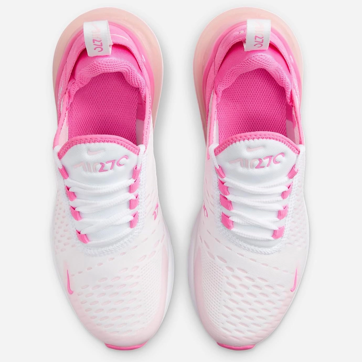 Nike Air Max 270 Big Kids' Shoes (FZ4116-100, White/Pink Foam/Playful Pink)