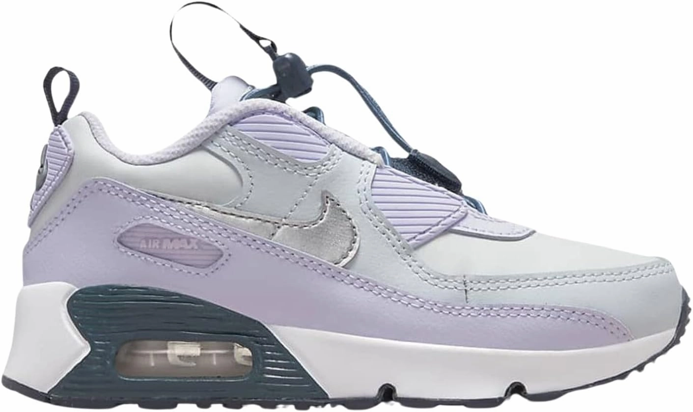 Nike Air Max 90 Toggle Little Kids' Shoes Size - 1.5 Pure Platinum/Metallic Silver