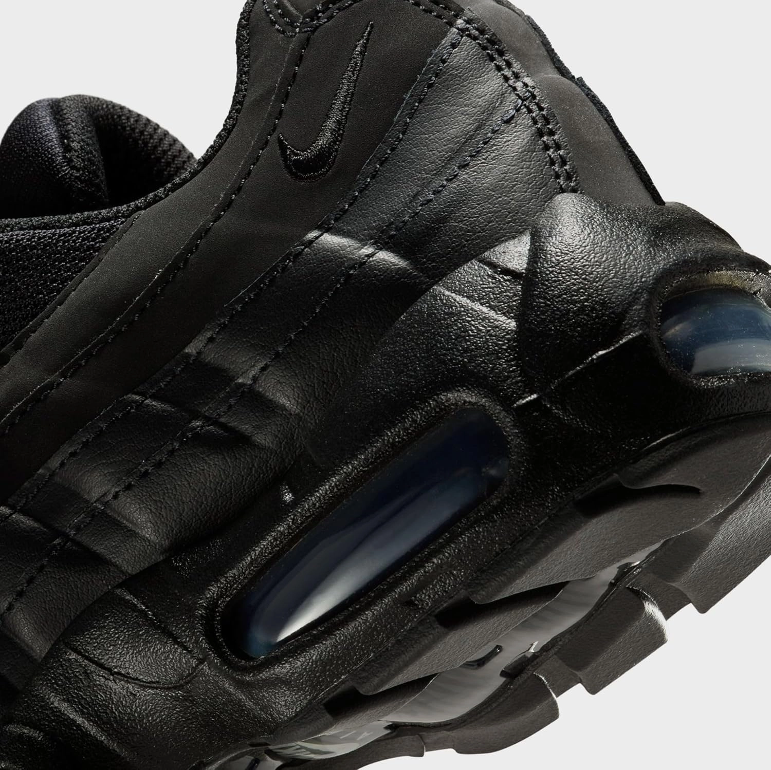 Nike Air Max 95 Grade School Running Shoes (Black/Black/Anthracite/Black) (II4053-001, Grey/White)