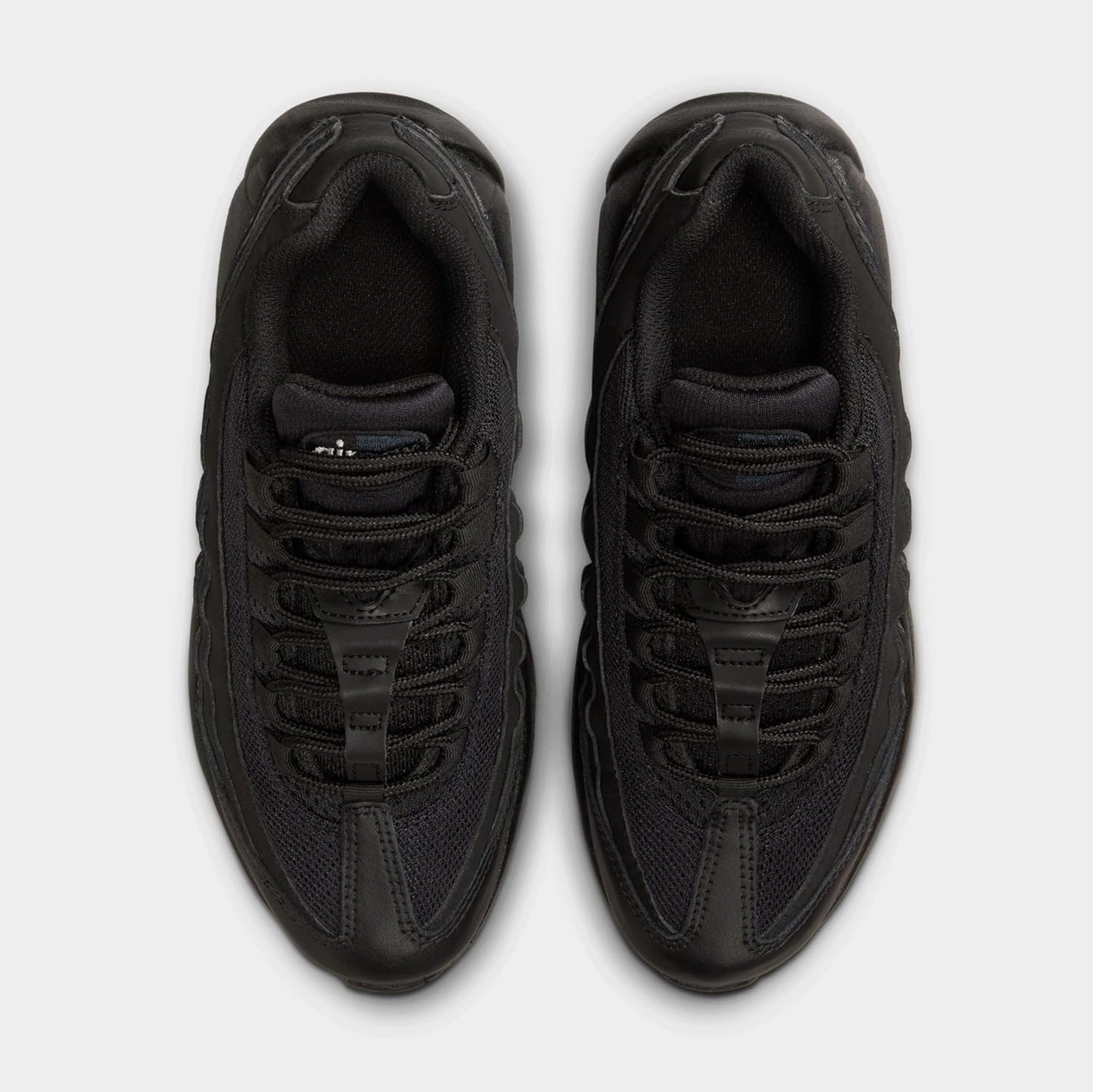 Nike Air Max 95 Grade School Running Shoes (Black/Black/Anthracite/Black) (II4053-001, Grey/White)