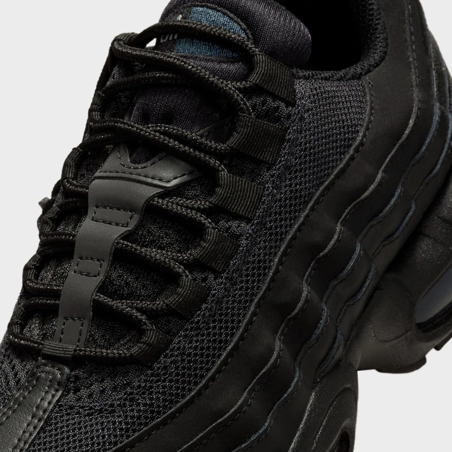 Nike Air Max 95 Grade School Running Shoes (Black/Black/Anthracite/Black) (II4053-001, Grey/White)