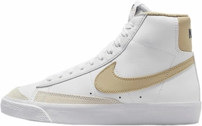 Nike Blazer Mid '77 Big Kids' Shoes (DA4086-127, White/Thunder Blue/Desert Khaki)