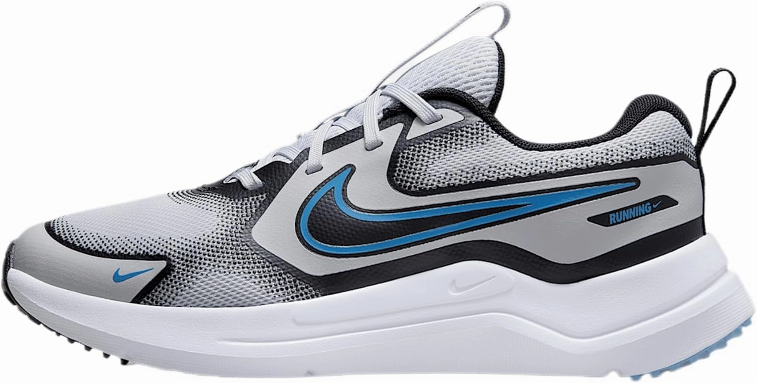 Nike Cosmic Runner Big Kids' Road Running Shoes (HM4402-006, Pure Platinum/Black/White/Blue Beyond)