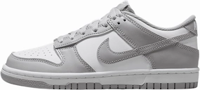 Nike Dunk Low Big Kids' Shoes (FB9109-123, White/White/Light Smoke Grey)