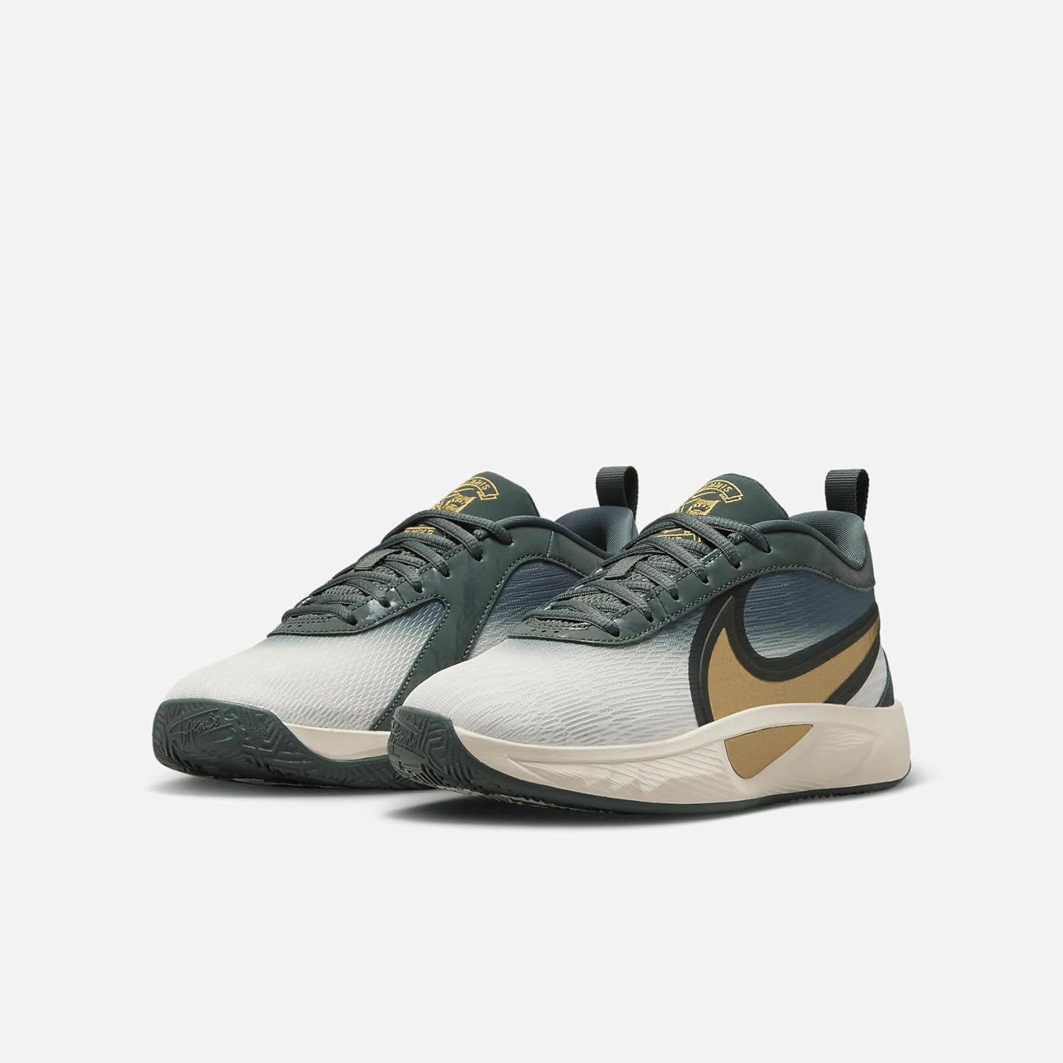 Nike Giannis Freak 6 Big Kids' Basketball Shoes (FZ7305-300, Vintage Green/Pale Ivory/Metallic Gold)