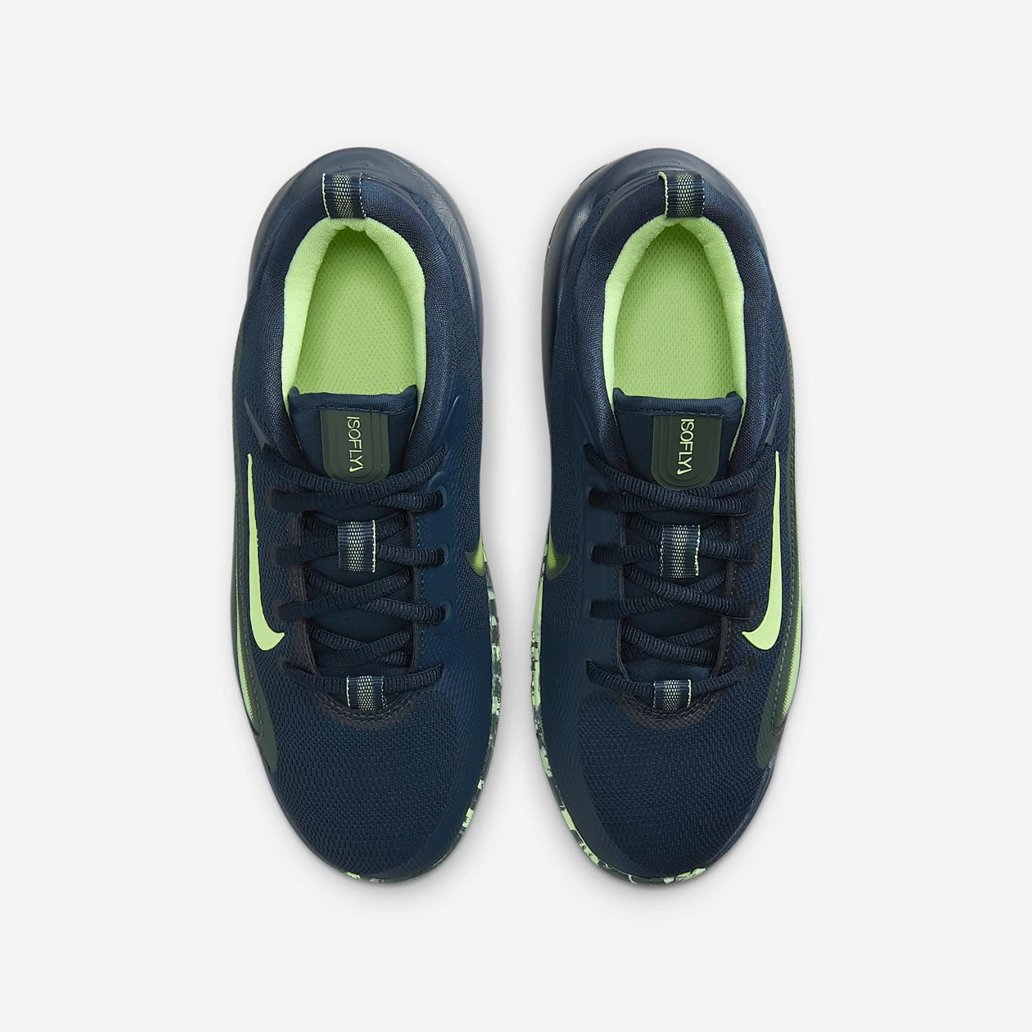 Nike IsoFly Big Kids' Basketball Shoes (FN4384-401, Armory Navy/Vintage Green/Barely Volt)