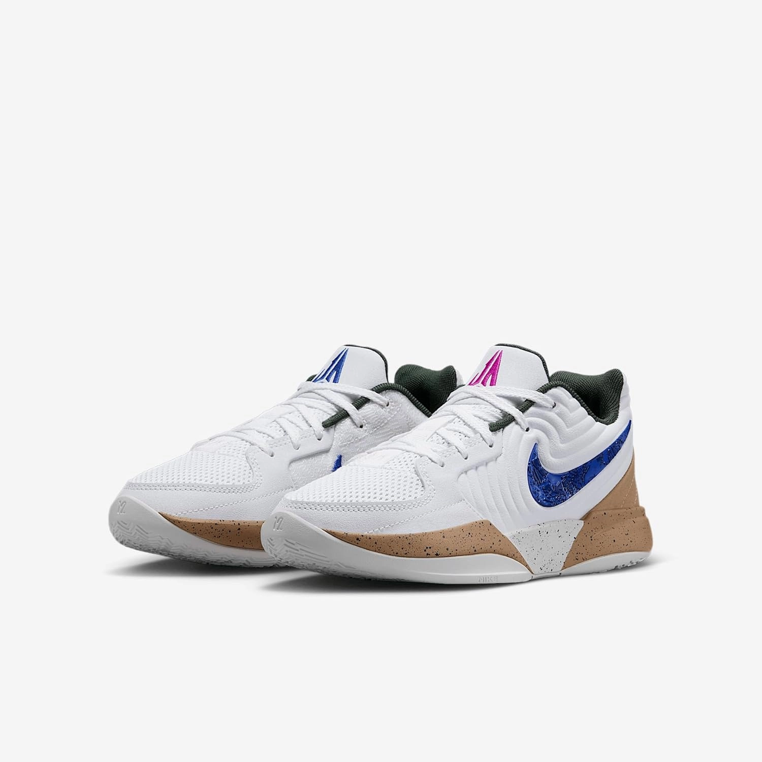 Nike Ja 2 'Big Kids' Basketball Shoes (FV5633-101, White/Hemp/Vintage Green/Astronomy Blue)