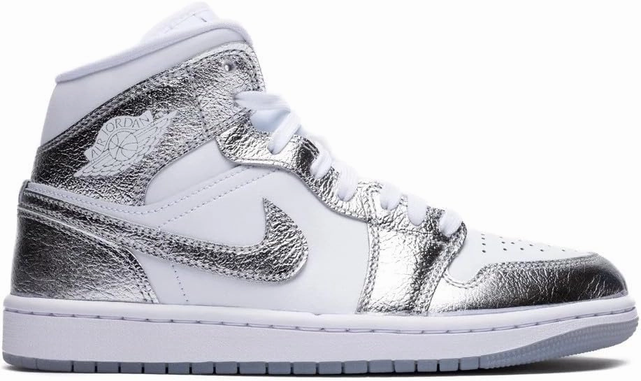 NIKE Jordan Women's Air 1 Mid SE White/Metallic Silver (FN5031 001) - 11.5
