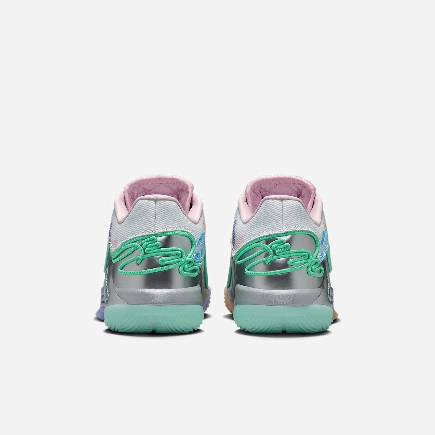 Nike Lebron XXII Currency Big Kids' Basketball Shoes (HV6873-100, White/Green Glow/Pink Foam/Baltic Blue)