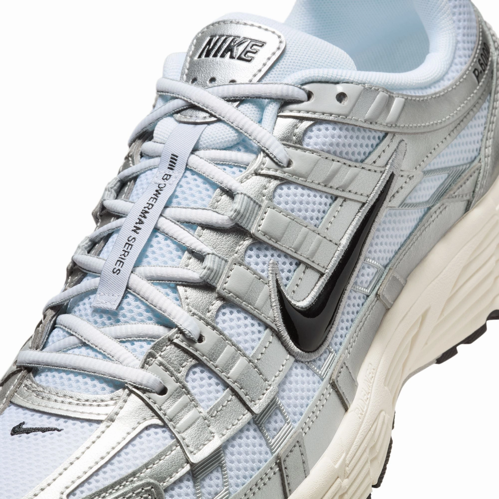 Nike P-6000 White/black-metallic Silver-flt Silver CD6404-105