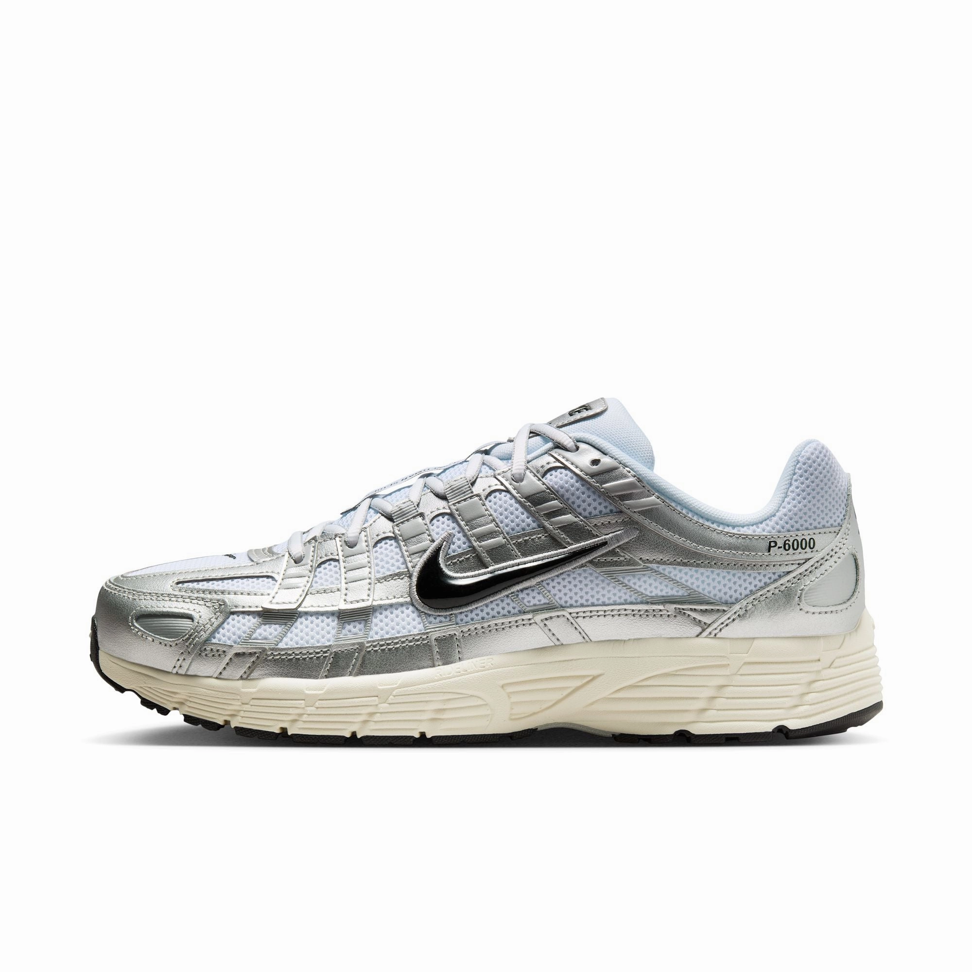 Nike P-6000 White/black-metallic Silver-flt Silver CD6404-105