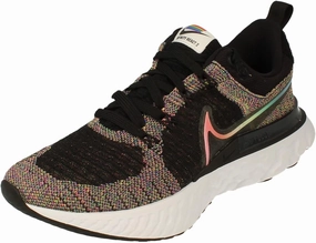Nike React Infinity Run FK 2 BT Unisex Running Trainers DD6790 Sneakers Shoes (UK 4.5 US 5 EU 37.5, Black Multi Color Pink 001)