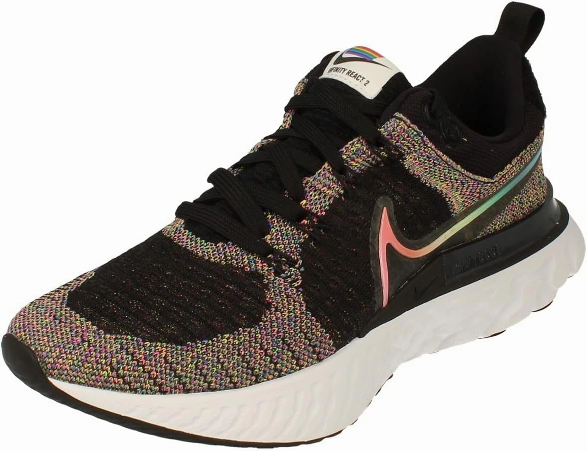Nike React Infinity Run FK 2 BT Unisex Running Trainers DD6790 Sneakers Shoes (UK 4.5 US 5 EU 37.5, Black Multi Color Pink 001)